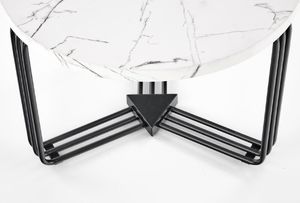 Halmar Stolik kawowy ANTICA M 55x55 biały marmur/czarny 7