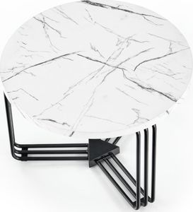 Halmar Stolik kawowy ANTICA M 55x55 biały marmur/czarny 8