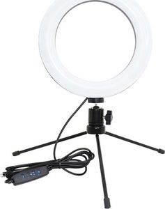 Lampa pierścieniowa Aptel  LED USB + Tripod barwa światła biała ZD67B 2