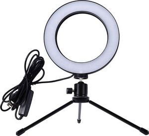 Lampa pierścieniowa Aptel  LED USB + Tripod barwa światła biała ZD67B 3