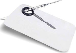 Aptel AG167F PALETA DO MIESZANIA KOSMETYKÓW + PODSTAWKA NA LAKIERY stal nierdzewna 3