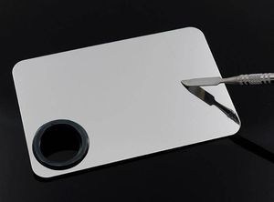 Aptel AG167F PALETA DO MIESZANIA KOSMETYKÓW + PODSTAWKA NA LAKIERY stal nierdzewna 5