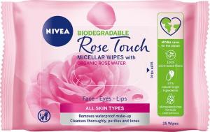 Nivea Rose Touch Chusteczki oczyszczające z wodą różaną 25szt 1