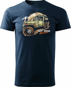 Topslang Koszulka rajdowa z jeepem jeep offroad off road off-road 4x4 męska granatowa REGULAR L 1