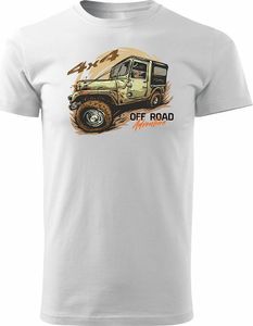 Topslang Koszulka rajdowa z jeepem jeep offroad off road off-road 4x4 męska biała REGULAR L 1