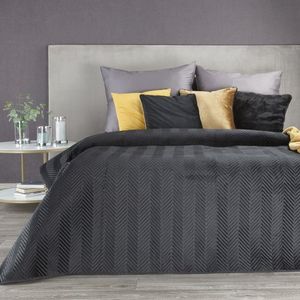 Eurofirany Narzuta na łóżko czarna 230X260 230 x 260 cm 1