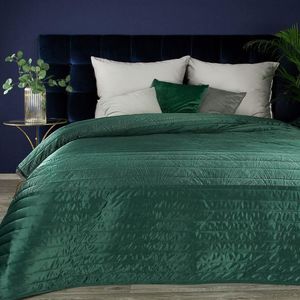 Eurofirany Narzuta na łóżko ciemny zielony 220X240 220 x 240 cm 1