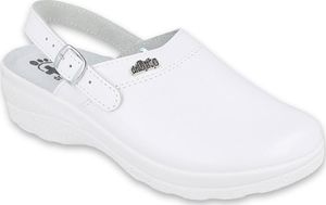 Inblu Dr Orto MED - Obuwie buty damskie klapki sanitarne białe skórzane 35 1