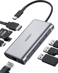 Stacja/replikator Aukey USB-C 8w1 (CB-C91) 2