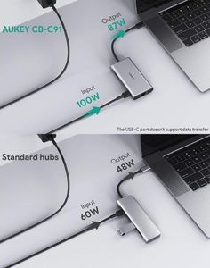 Stacja/replikator Aukey USB-C 8w1 (CB-C91) 4