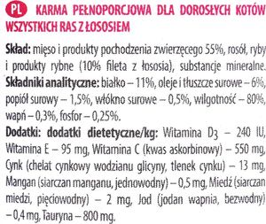 Dolina Noteci OLINA NOTECI Piper z łososiem karma dla kota 400g 2