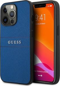 Guess Etui Guess GUHCP13XPSASBBL Apple iPhone 13 Pro Max niebieski/blue Saffiano Strap 1