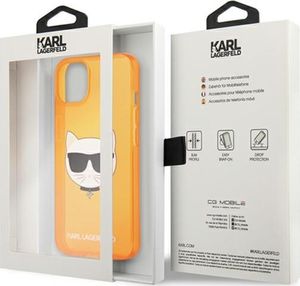 Karl Lagerfeld Etui Karl Lagerfeld KLHCP13SCHTRO Apple iPhone 13 mini pomarańczowy/orange hardcase Glitter Choupette Fluo 8