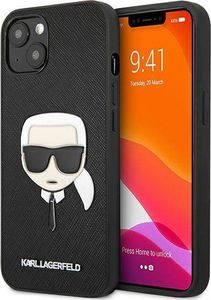 Karl Lagerfeld Etui Karl Lagerfeld KLHCP13SSAKHBK Apple iPhone 13 mini czarny/black hardcase Saffiano Ikonik Karl`s Head 1