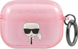 Karl Lagerfeld Etui ochronne Karl Head Glitter do AirPods Pro różowe 1