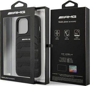 Mercedes Etui Mercedes AMG AMHCP13LGSEBK Apple iPhone 13 Pro czarny/black hardcase Leather Debossed Lines 8
