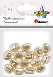Titanum Koraliki plastikowe twist białe perłowe 20g 1