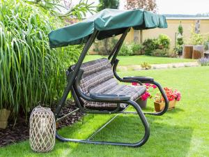 Hobbygarden PODUSZKA NA HUŚTAWKĘ OGRODOWĄ - ANIA 150 cm - BRĄZ KRATKA 3