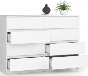 Nore Komoda NORE K140 su 8-iais stalčiais, balta 12