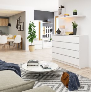 Nore Komoda NORE K140 su 8-iais stalčiais, balta 7