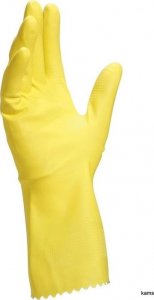 Delta Plus Rękawice gospodarcza z naturalnego lateksu wewnątrz flokowane bawełną żółte rozmiar 6/7 PICAFLOR 240 VE240JA06 1