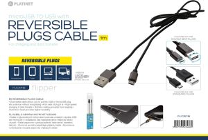 Kabel USB Platinet USB-A - microUSB 1 m Czarny (PUCRP1B) 4