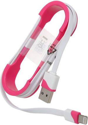 Kabel USB Omega USB LIGHTNING FLAT CABLE 1M RED 1