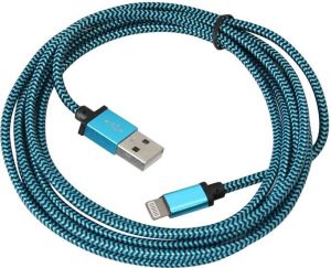 Kabel USB Platinet USB-A - 2 m Czarny Niebieski (PUCFBIP2BL) 1