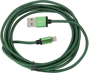 Kabel USB Platinet USB A -> Lightning 2m Zielono-czarny 1