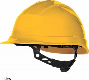 Delta Plus Hełm budowlany z polipropylenu z regulacją obwódu głowy od 53 do 63 cm kolor żółty rozmiar REGULOWANY TETE QUARUP3JA 4