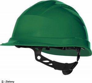 Delta Plus Hełm budowlany z polipropylenu z regulacją obwódu głowy od 53 do 63 cm kolor czerwony rozmiar REGULOWANY TETE QUARUP3RO 2