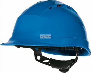 Delta Plus Hełm ochronny budowlany wentylowany z polipropylenu obwód głowy od 53 do 63 cm kolor niebieski rozmiar REGULOWANY TETE QUARUP4BL 2