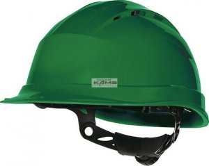 Delta Plus Hełm ochronny budowlany wentylowany z polipropylenu obwód głowy od 53 do 63 cm kolor żółty rozmiar REGULOWANY TETE QUARUP4JA 6