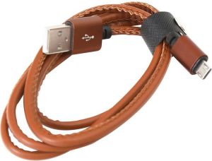 Kabel USB Platinet USB-A - microUSB 1 m Brązowy (PUCL1BR) 1