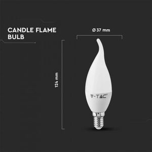 V-TAC Żarówka LED SAMSUNG CHIP 5.5W E14 Świeczka Płomyk VT-258 6400K 470lm 2