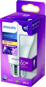 Philips Żarówka LED LED Sensor 60W A60 E27 WW FR ND 1SRT4 929002058731 2