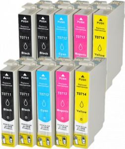 Tusz Epson 10x Tusz Do Epson T0711-0714 T711-714 14ml CMYK 1