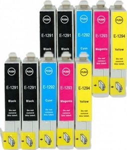 Tusz Epson 10x Tusz Do Epson T1291-1294 T01291-01294 15/12ml CMYK 1