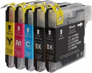 Tusz Brother 5x Tusz Do Brother LC-980 LC-1100 24/12ml CMYK 1