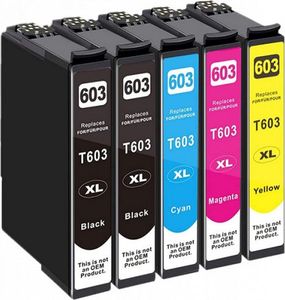 Tusz Epson 5x Tusz Do Epson 603XL 13/12ml CMYK 1