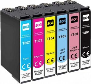 Tusz Epson 6x Tusz Do Epson T0801-0806 T801-806 15ml CMYK 1