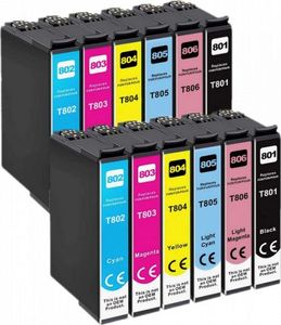 Tusz Epson 12x Tusz Do Epson T0801-0806 T801-806 15ml CMYK 1