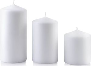 Art-Pol Świeca CLASSIC CANDLES Walec duży 8xh18cm biała 1