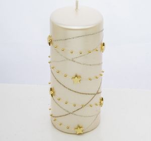 Art-Pol Pl Krem Świeca Girlanda Walec Duży 3