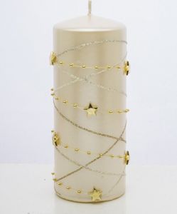 Art-Pol Pl Krem Świeca Girlanda Walec Duży 5