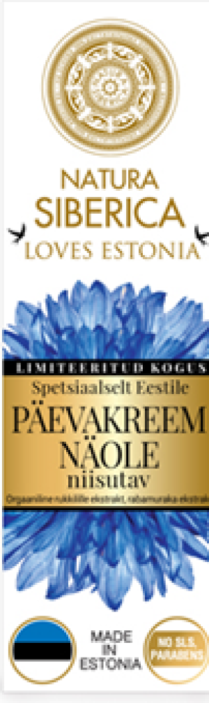 Natura Siberica Loves Estonia Nawilżający krem na dzień z ekstraktem z maliny moroszki i chabrem 50 ml 1