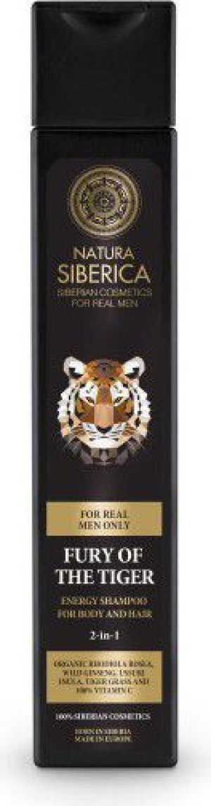 Natura Siberica Men Energetyzujący szampon do mycia włosów i ciała 2w1 Wściekłość Tygrysa 250ml 1