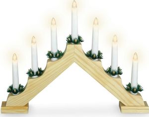 Art-Pol Świecznik kominkowy świąteczny drewniany 1