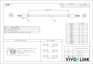Kabel VivoLink Jack 3.5mm - Jack 3.5mm 1.5m czarny (PROMJ1.5) 2
