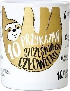KUKARTKA Kubek 10 przykazań szczęśliwego człowieka - leniwiec 1